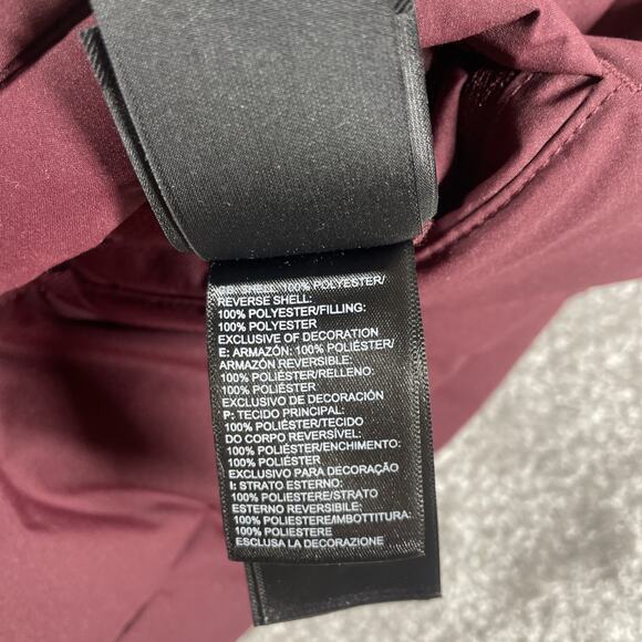 North Face Vest Womens Small Reversible Puffer Sherpa Zip Up Wine Purple - Picture 5 of 16